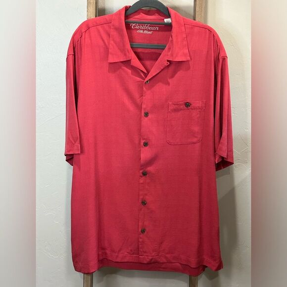 Men’s Caribbean Silk Blend Button-Up Size XL - Picture 3 of 8